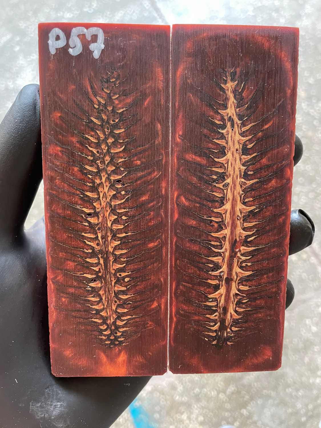 Pinecone Resin Knife Scales Stabilized Pair - Handle Material 5.19-1.73-0.43inch P57