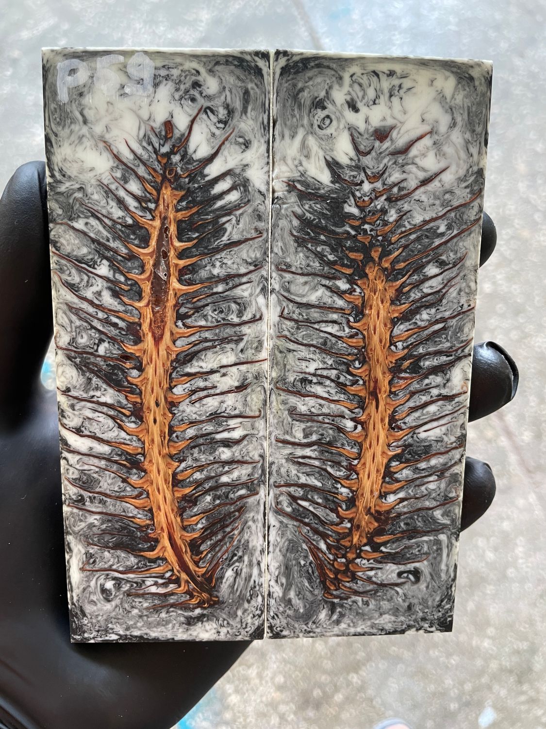Pinecone Resin Knife Scales Stabilized Pair - Handle Material 5.19-1.73-0.43inch P59