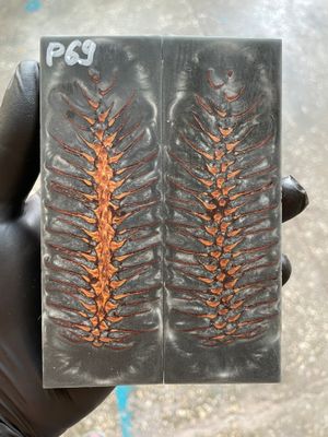Pinecone Resin Knife Scales Stabilized Pair - Handle Material 5.19-1.73-0.43inch P69
