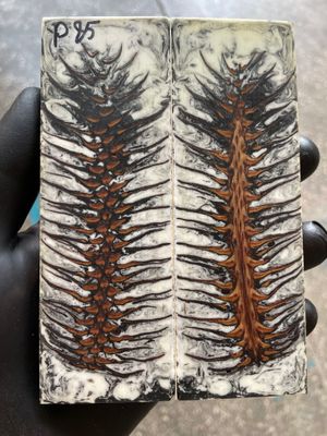 Pinecone Resin Knife Scales Stabilized Pair - Handle Material 5.19-1.73-0.43inch P85