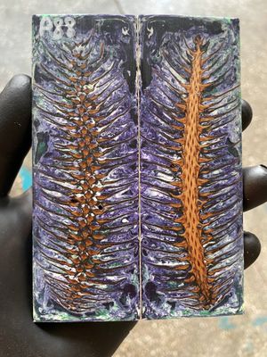 Pinecone Resin Knife Scales Stabilized Pair - Handle Material 5.19-1.73-0.43inch P88