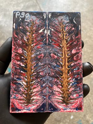 Pinecone Resin Knife Scales Stabilized Pair - Handle Material 5.19-1.73-0.43inch P90