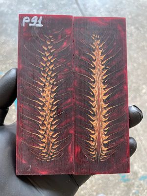 Pinecone Resin Knife Scales Stabilized Pair - Handle Material 5.19-1.73-0.43inch P91