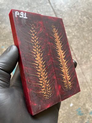 Pinecone Resin Knife Scales Stabilized Pair - Handle Material 5.19-1.73-0.43inch P91
