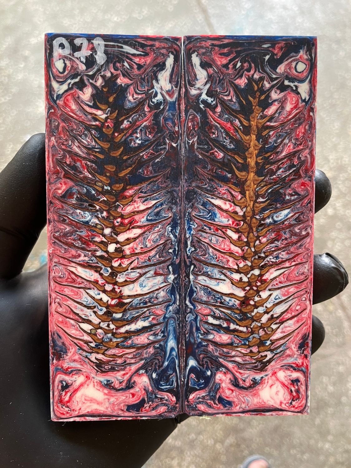 Pinecone Resin Knife Scales Stabilized Pair - Handle Material 5.19-1.73-0.43inch P78