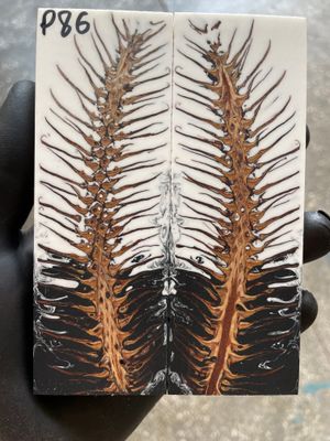 Pinecone Resin Knife Scales Stabilized Pair - Handle Material 5.19-1.73-0.43inch P86