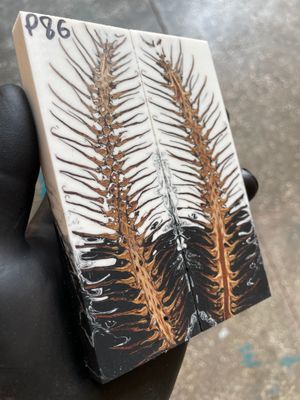 Pinecone Resin Knife Scales Stabilized Pair - Handle Material 5.19-1.73-0.43inch P86