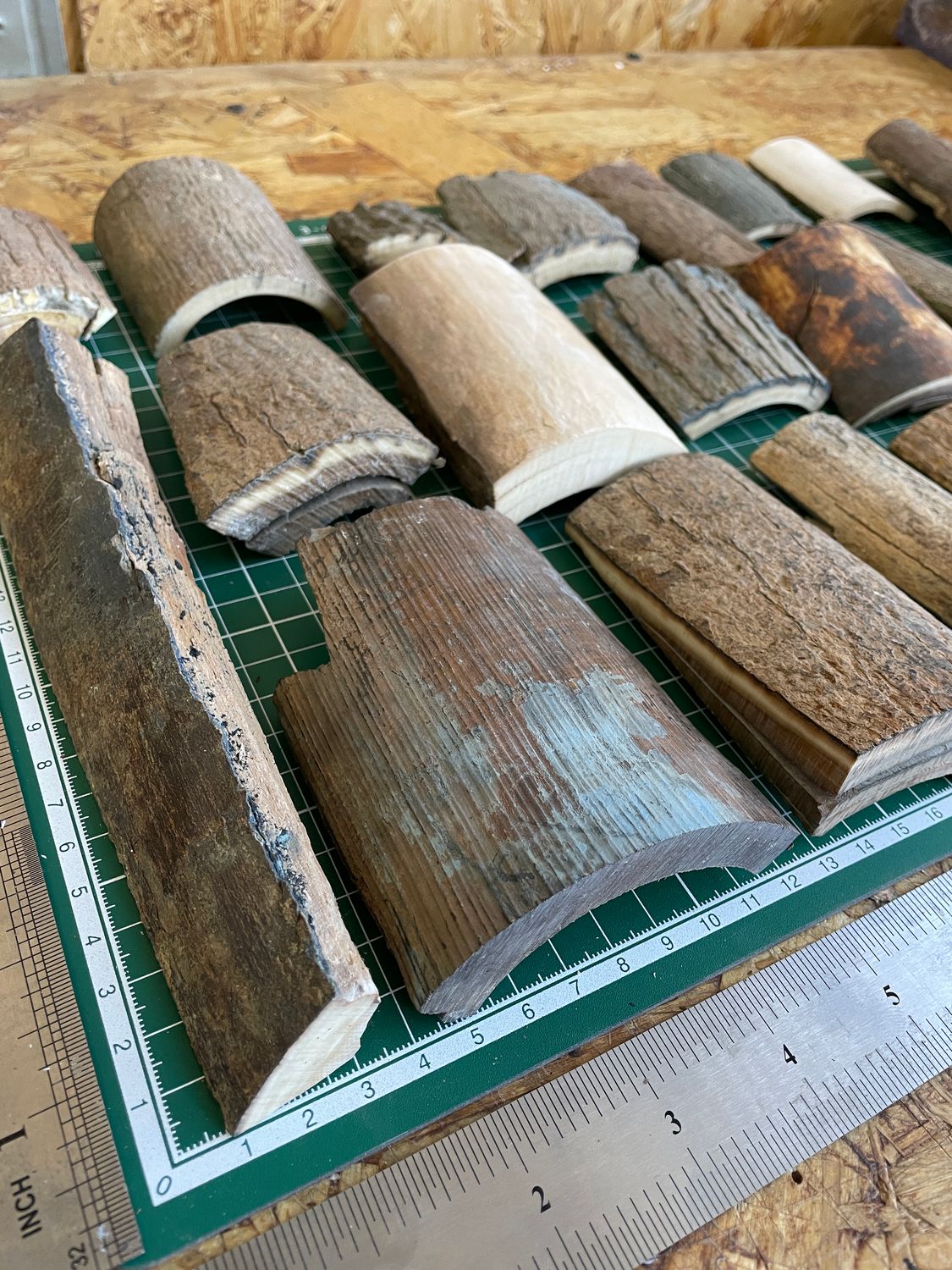 Mammoth tusk bark offcuts assorted natural fossil ivory pieces for knife making and crafts