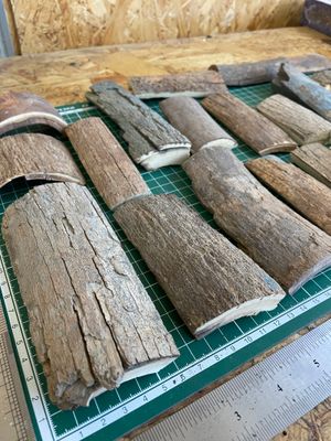 Woolly Mammoth Tusk Bark Offcuts – 4.28 lb Mixed Craft Lot OBBOX5