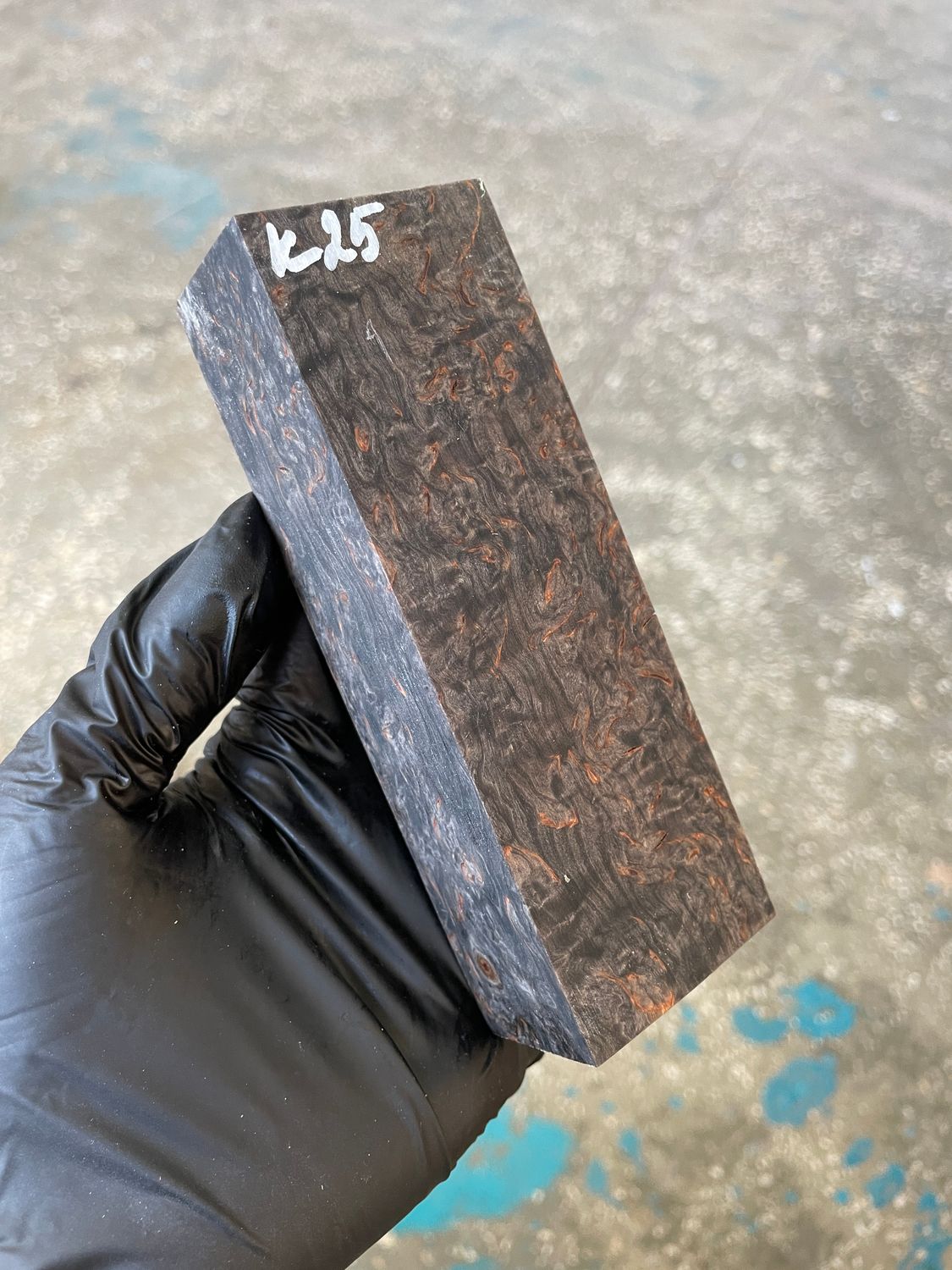 Karelian Birch Stabilized Block for Knife Handle – Curly Masur Birch Wood Blank for Knifemaking K25