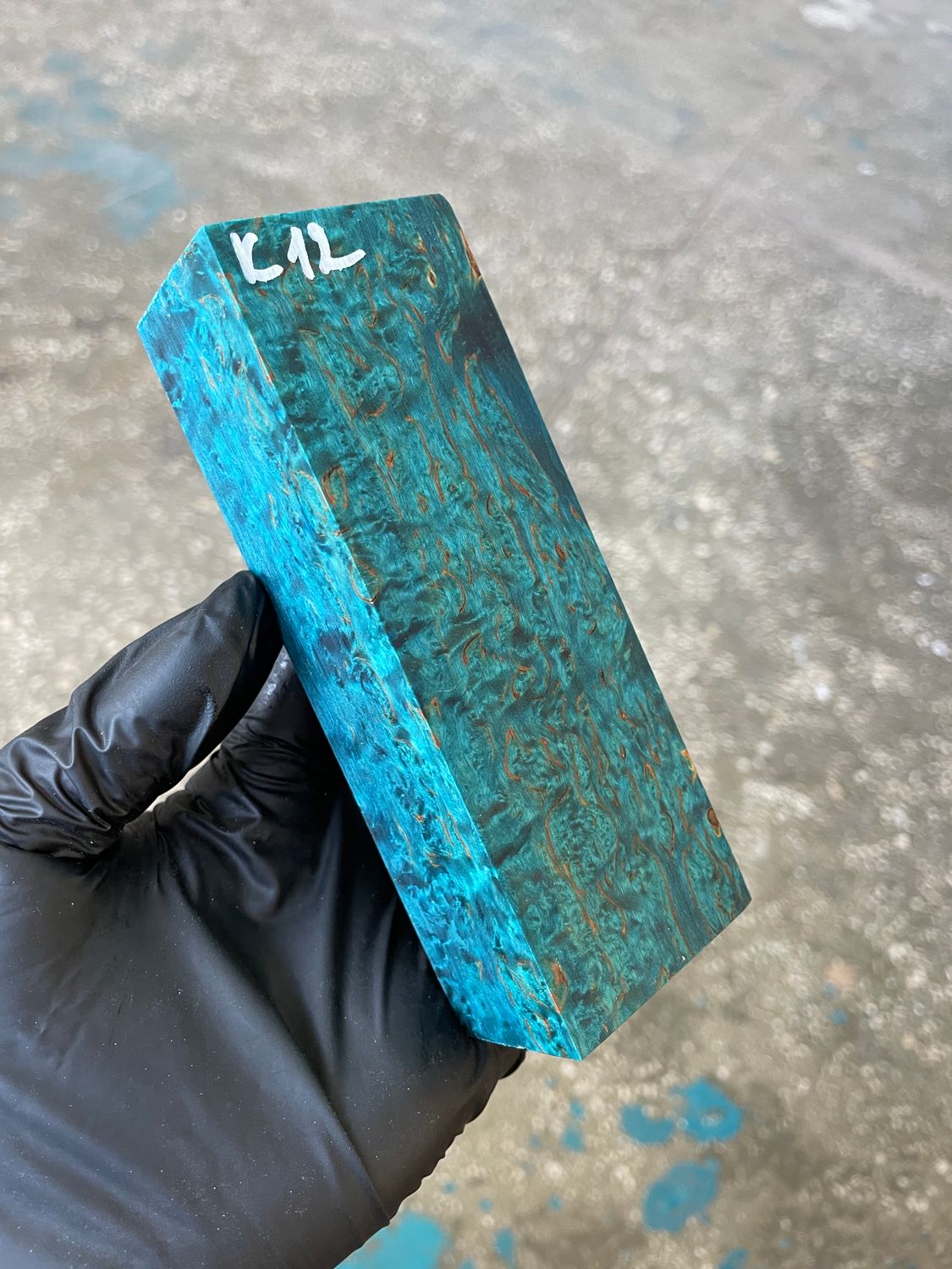 Karelian Birch Stabilized Block for Knife Handle – Curly Masur Birch Wood Blank for Knifemaking K12