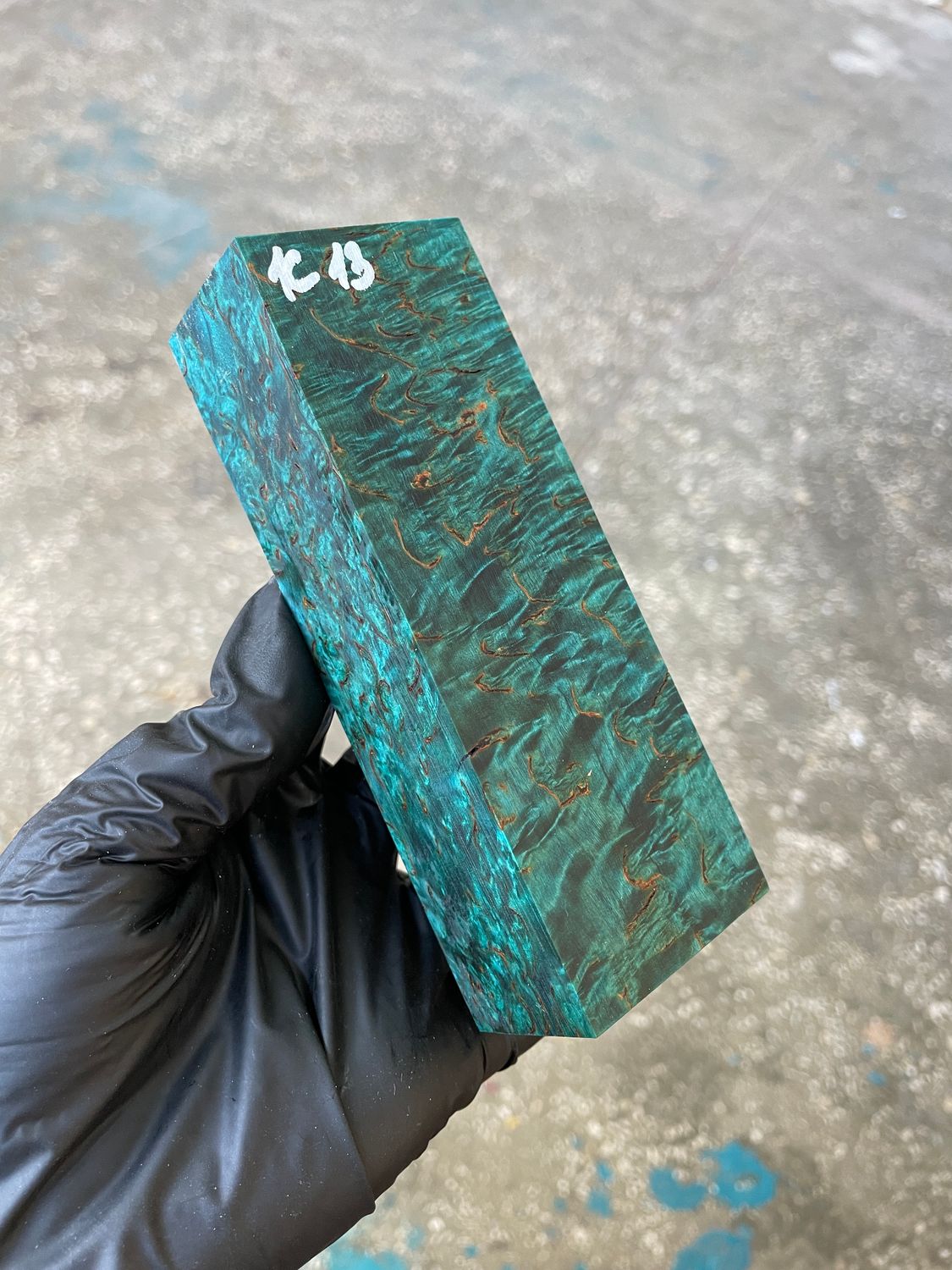 Karelian Birch Stabilized Block for Knife Handle – Curly Masur Birch Wood Blank for Knifemaking K13