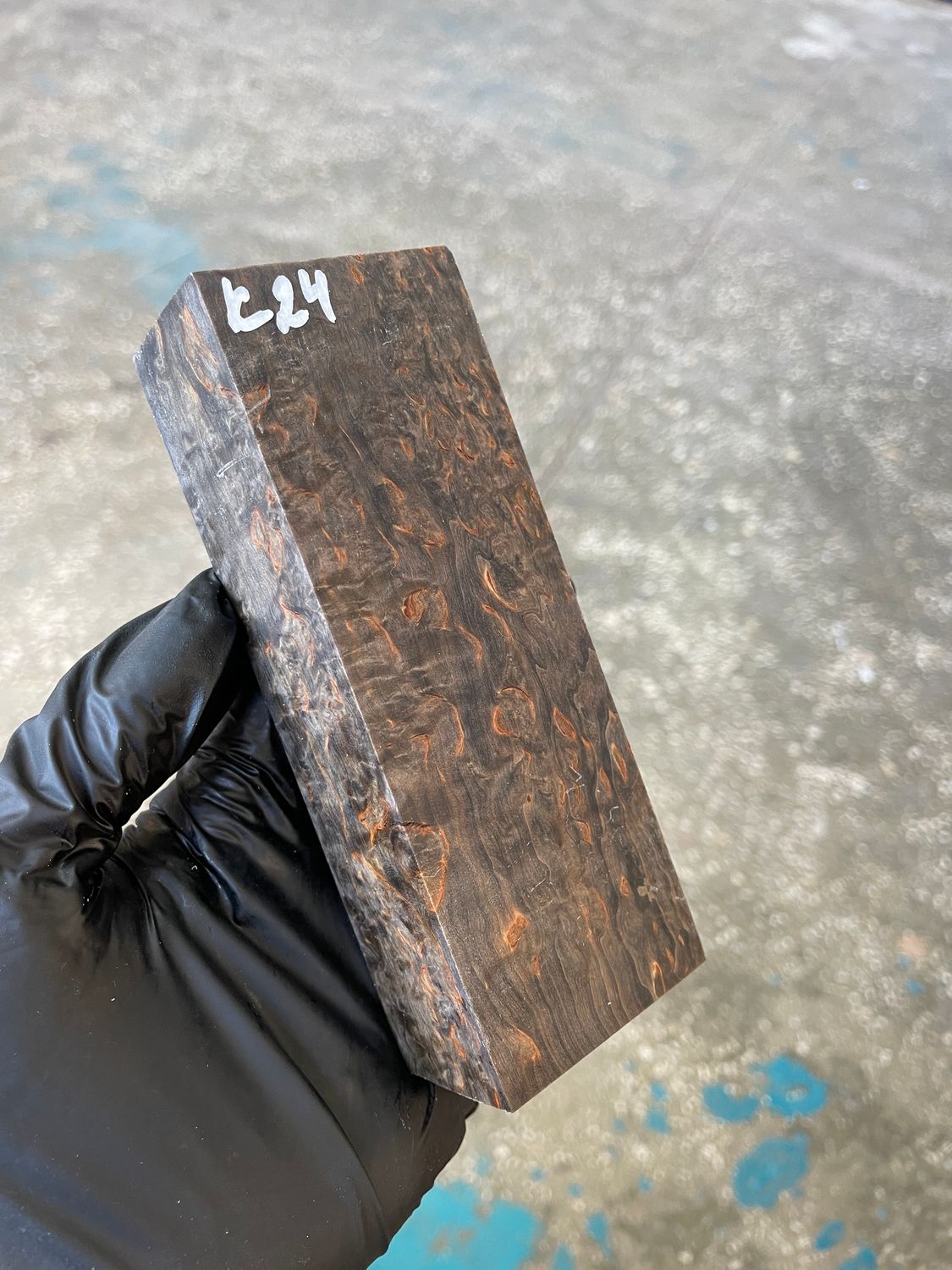 Karelian Birch Stabilized Block for Knife Handle – Curly Masur Birch Wood Blank for Knifemaking K24