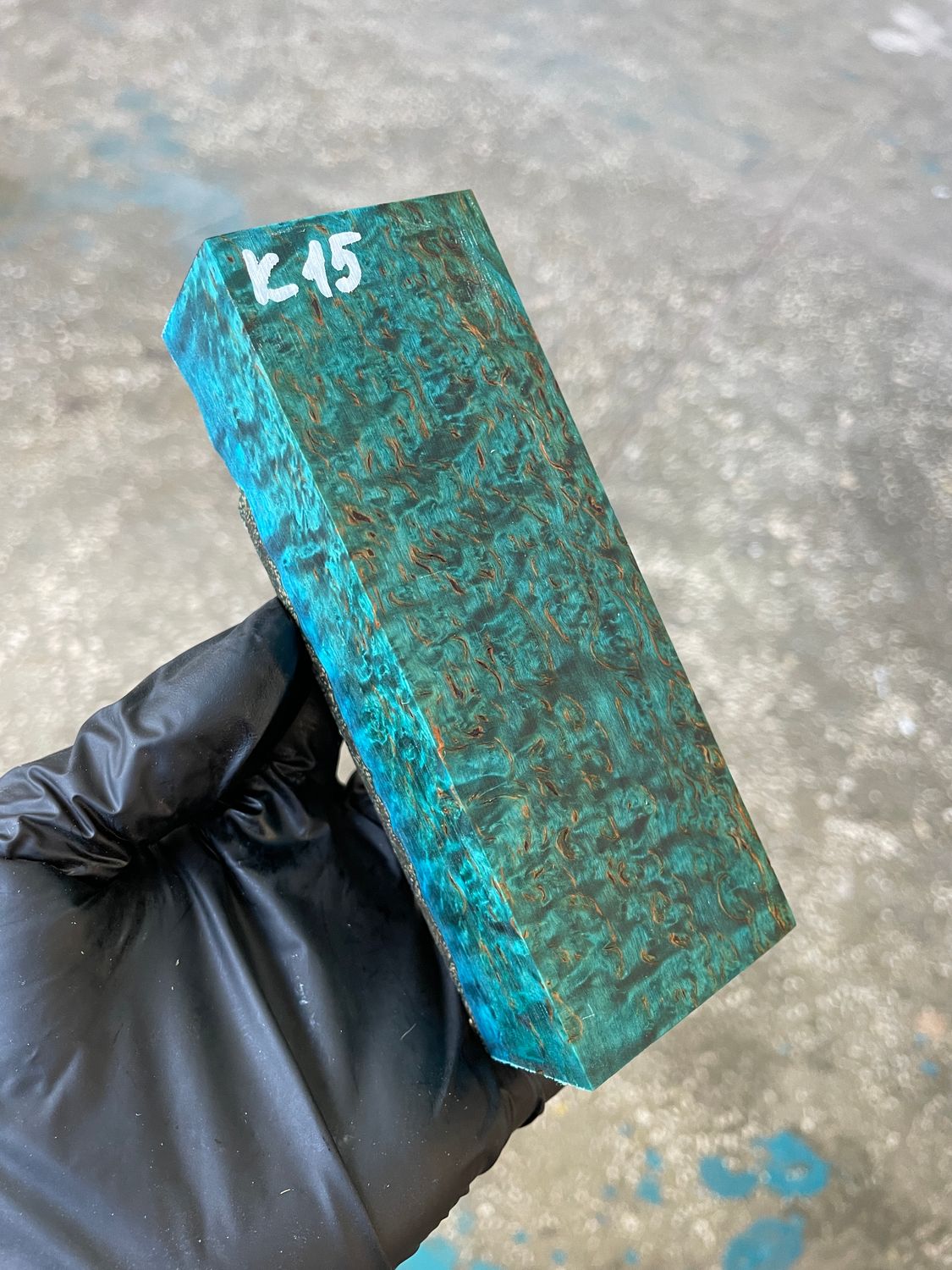 Karelian Birch Stabilized Block for Knife Handle – Curly Masur Birch Wood Blank for Knifemaking K15