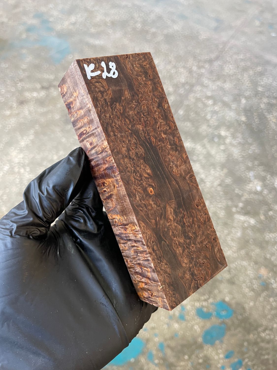 Karelian Birch Stabilized Block for Knife Handle – Curly Masur Birch Wood Blank for Knifemaking K28