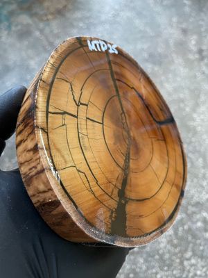 Mammoth Tusk Disk Cross Cut Stabilized Fossil Slab for Knifemaking MTD25