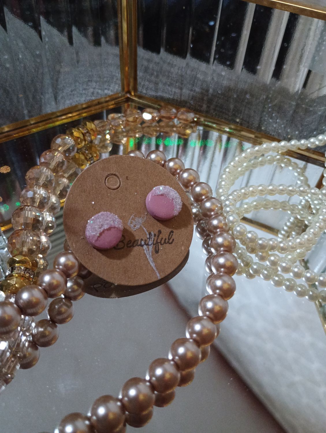 Fairy Heather Pink Round Stud