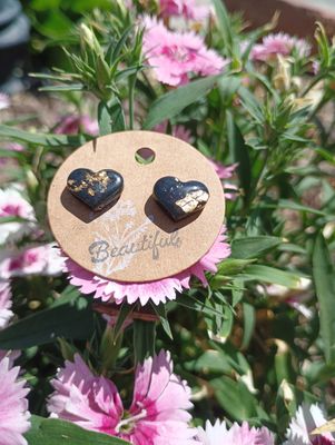 Black Tie Heart Studs