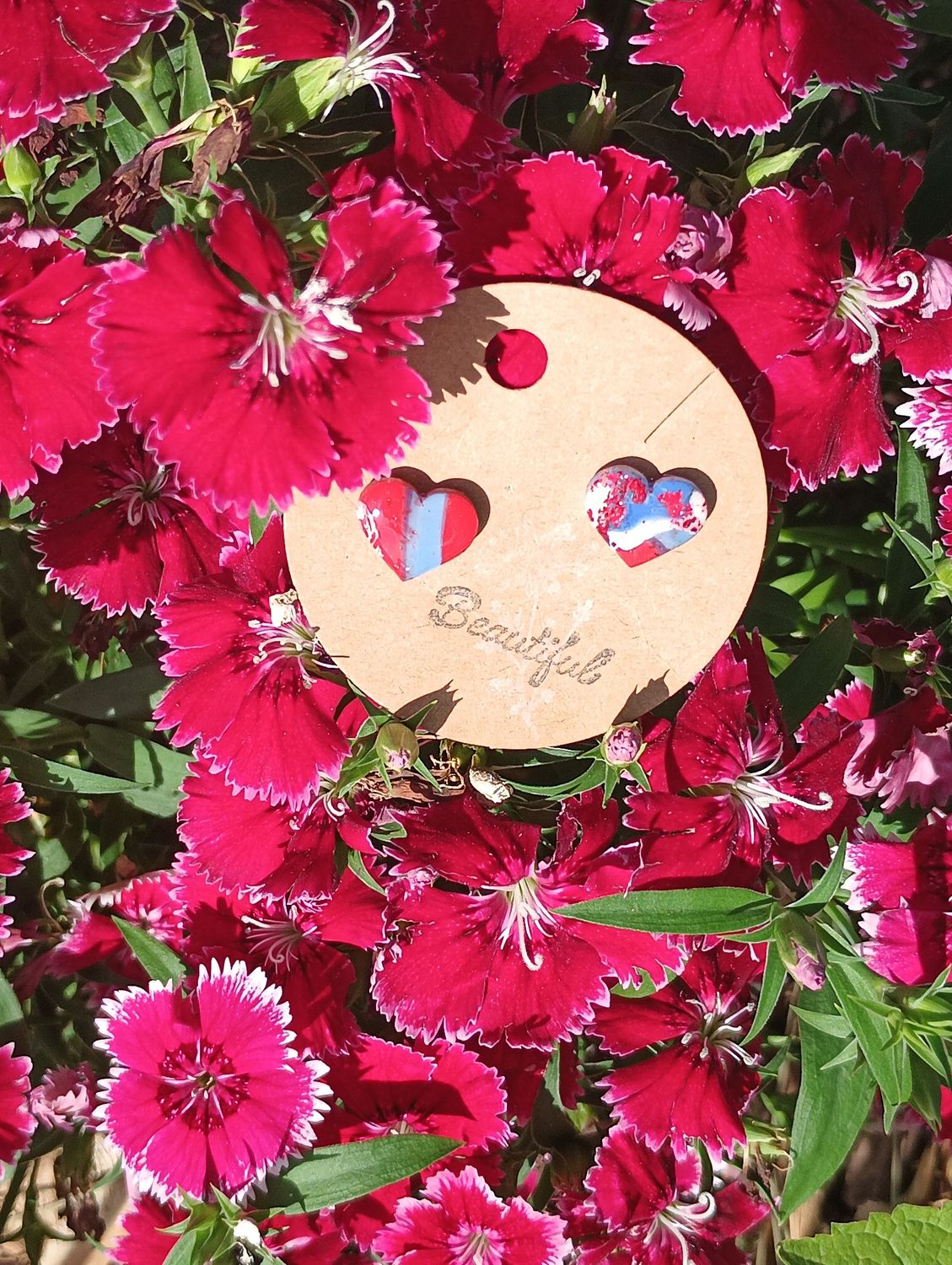 American Bandana Heart Studs