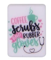 &quot;Coffee, Scrubs, &amp; Rubber Gloves with a Stethoscope&quot; Beaded Pen