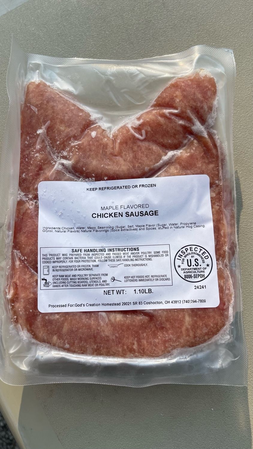Chicken Sausage 1# (Maple Flavored)