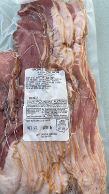 Bacon 1# Cured With A Non Gmo Celery Salt Cure