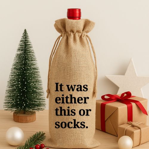 Burlap Wine Gift Bag