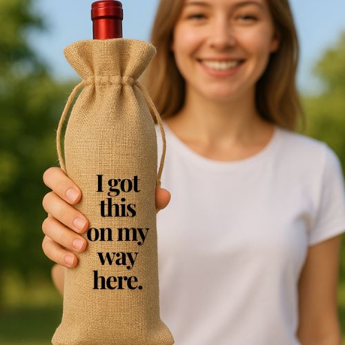 Burlap Wine Gift Bag