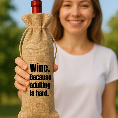 Burlap Wine Gift Bag