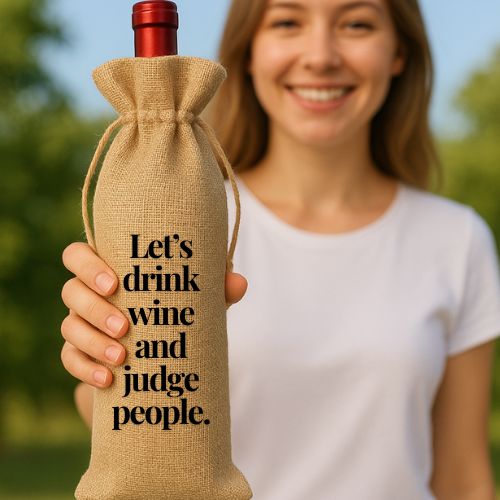 Burlap Wine Gift Bag