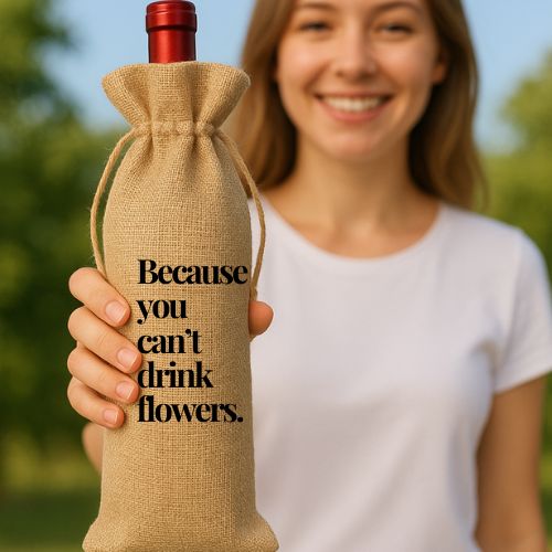 Burlap Wine Gift Bag