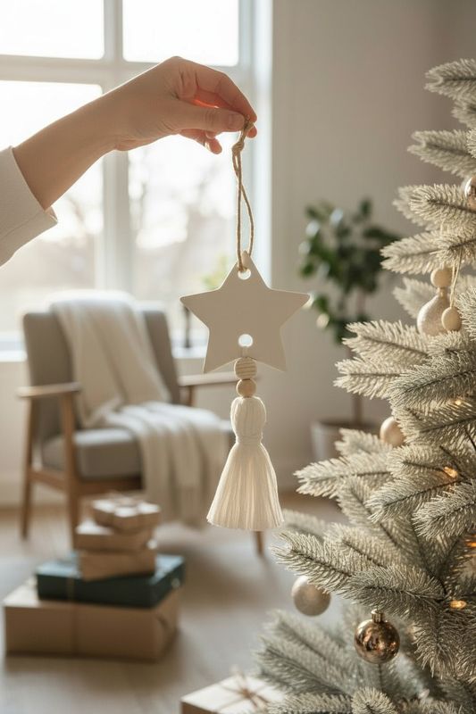 Clay Star Ornament with tassel