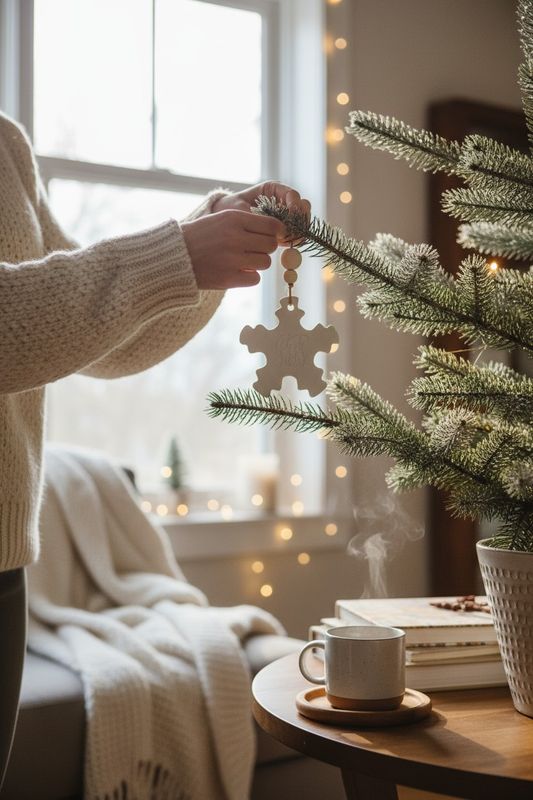 Clay Snowflake Ornament (Let it snow)