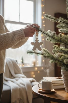 Clay Snowflake Ornament (Let it snow)