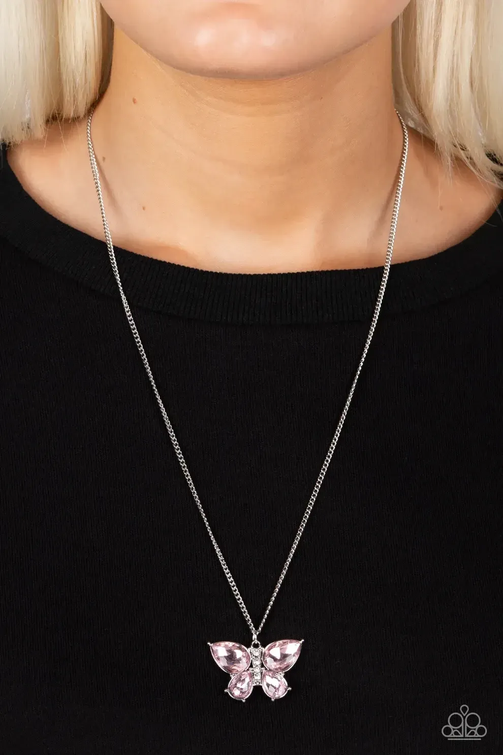 Free-Flying Flutter- Pink Necklace