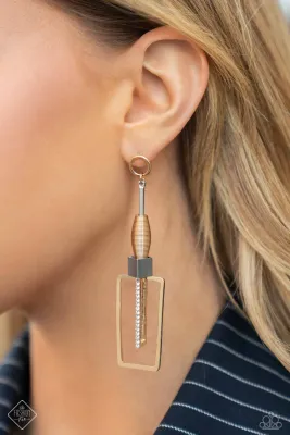 Clear the Square - Gold Earring