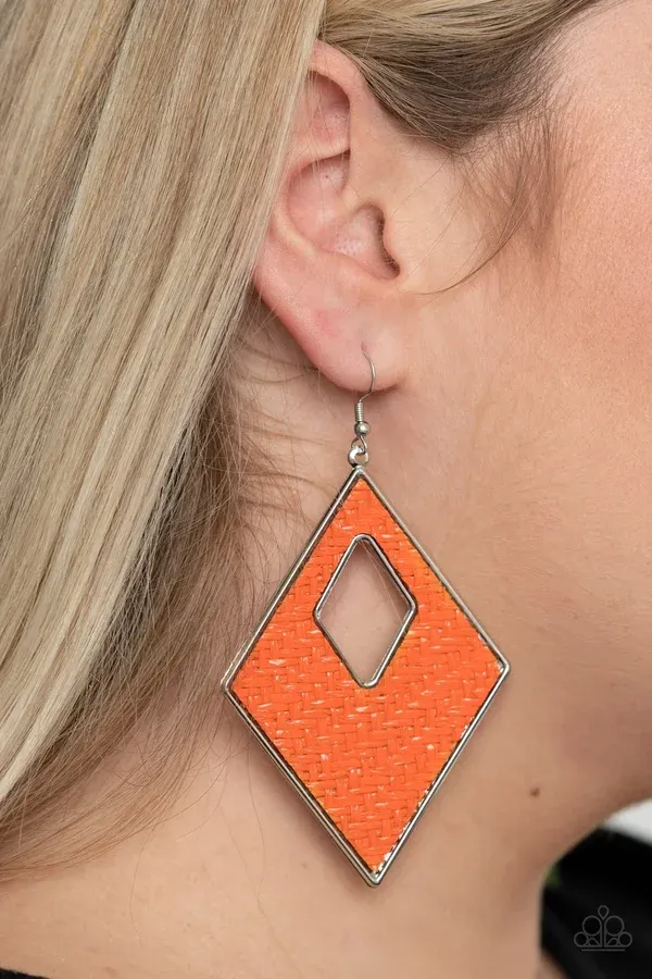 Woven Wonderer - Orange Earring