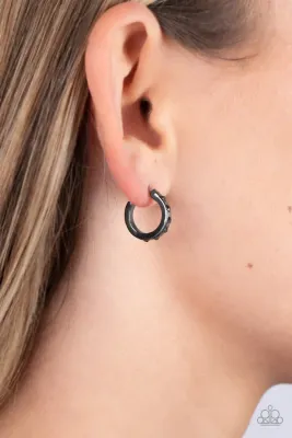 Gallant Glitz - Black Hoop Earring