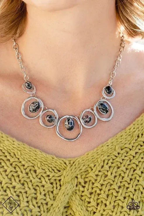 Marble Medley - Black Necklace