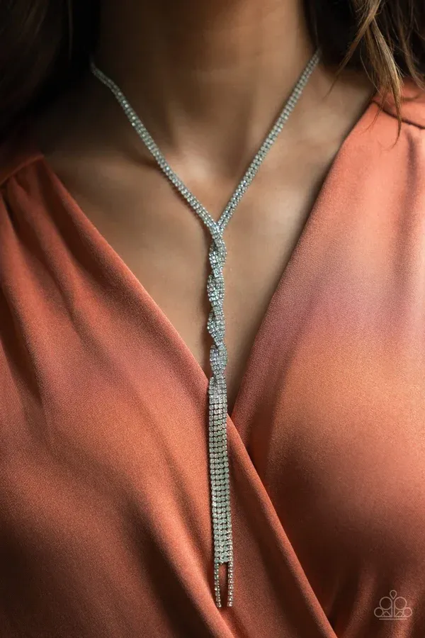 Impressively Icy - White Becklace