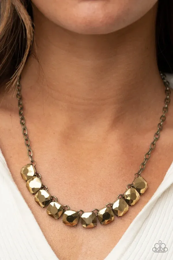 ​Radiance Squared - Brass Necklace