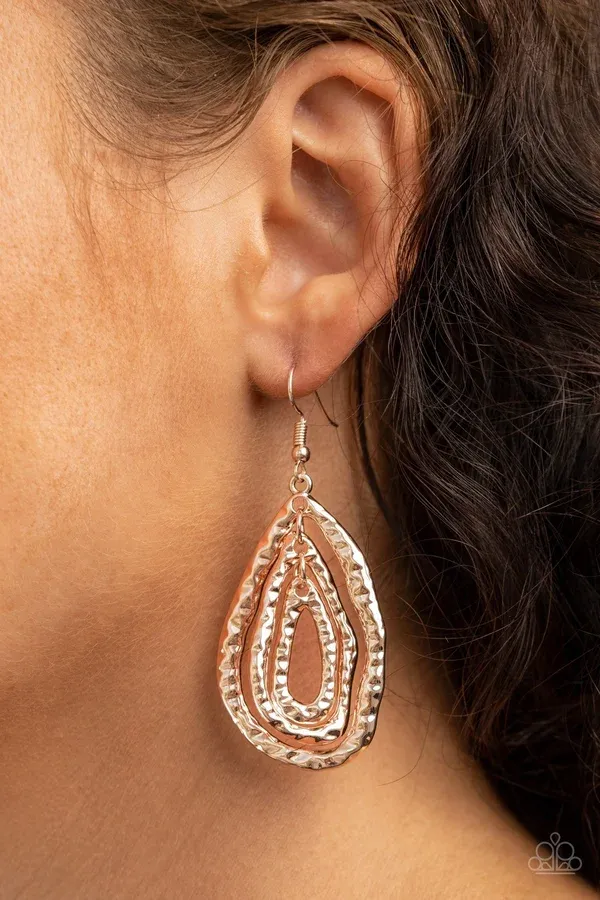 Metallic Meltdown - Rose Gold Earring