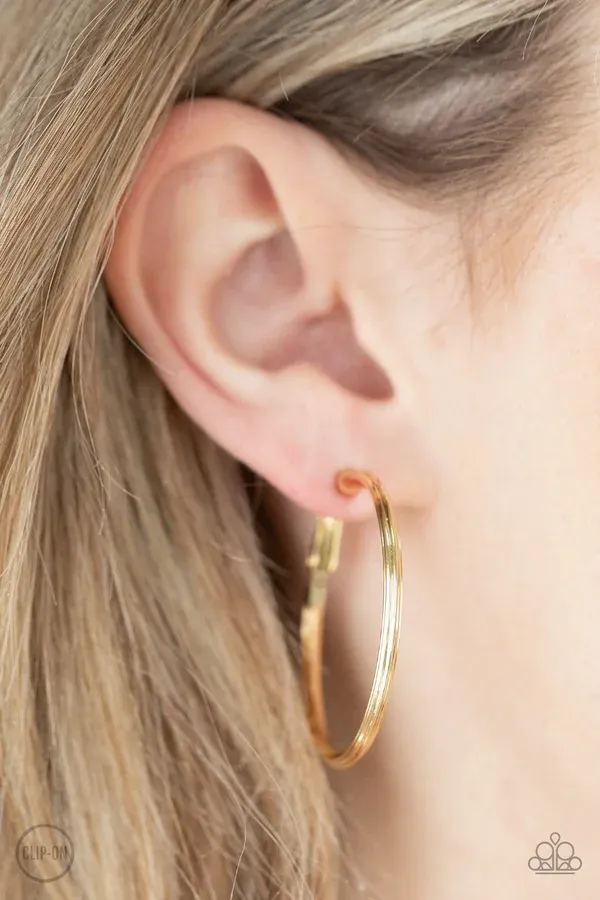 City Classic - Gold Clip-On Hoop Earring