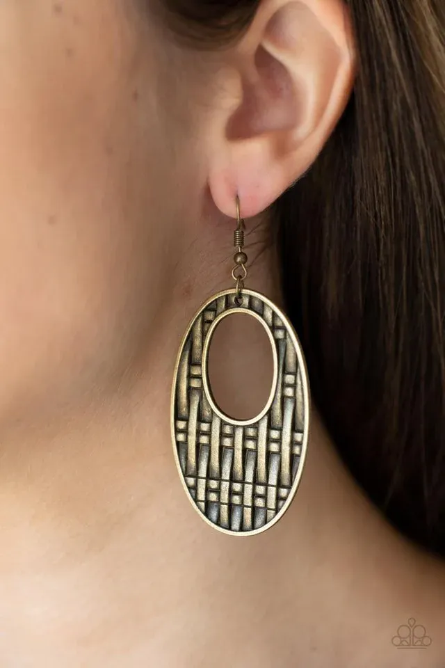 Engraved Edge - Brass Earring