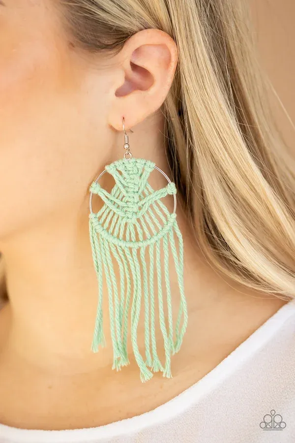 MACRAME, Myself, and I - Green Earring