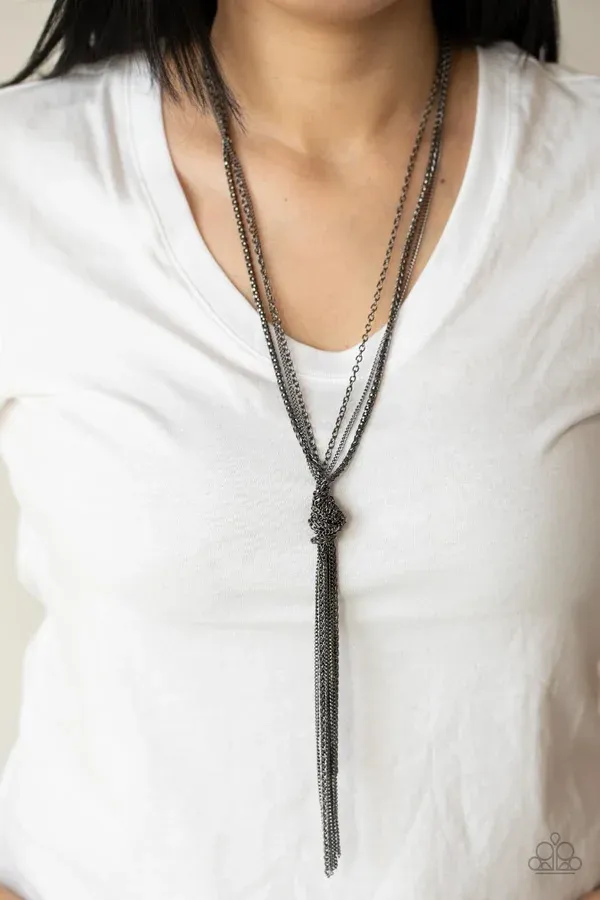 ​KNOT All There - Black Necklace