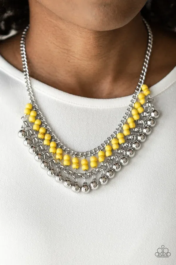 Beaded Bliss - Yellow Necklace