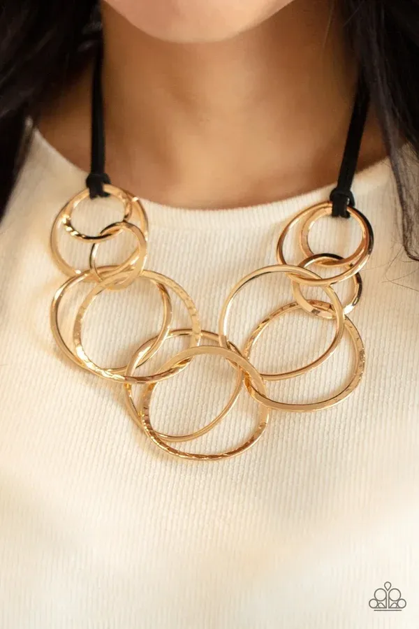 Spiraling Out of Couture - Gold Necklace