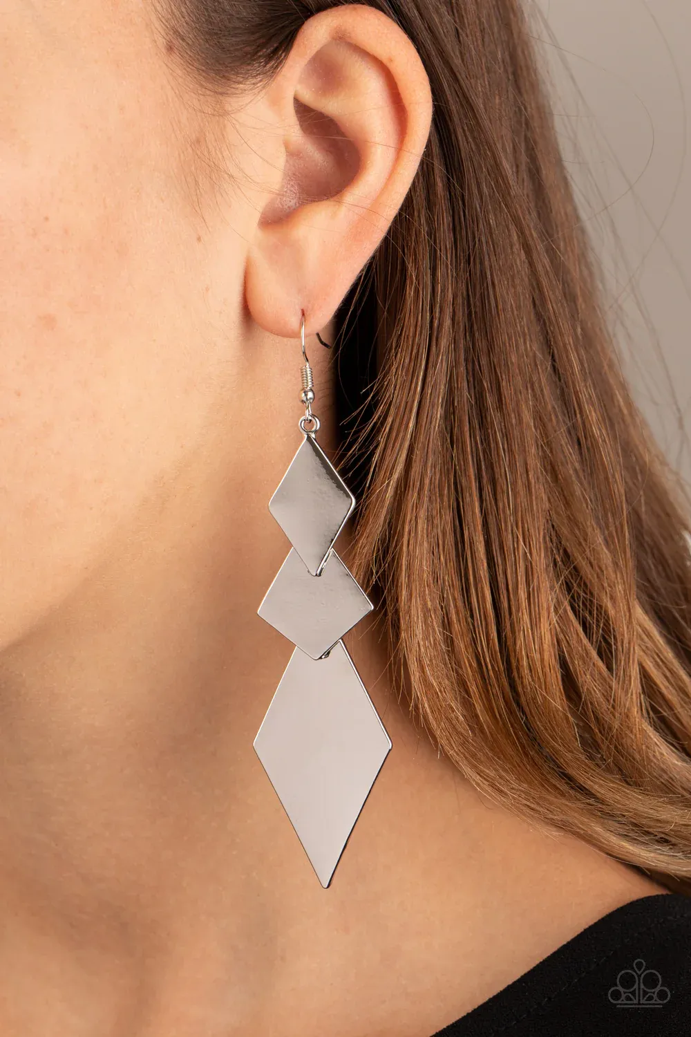 Danger Ahead - Silver Earrings