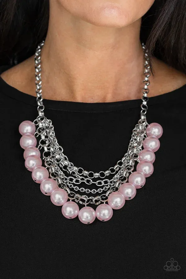 One-Way WALL STREET - Pink Necklace